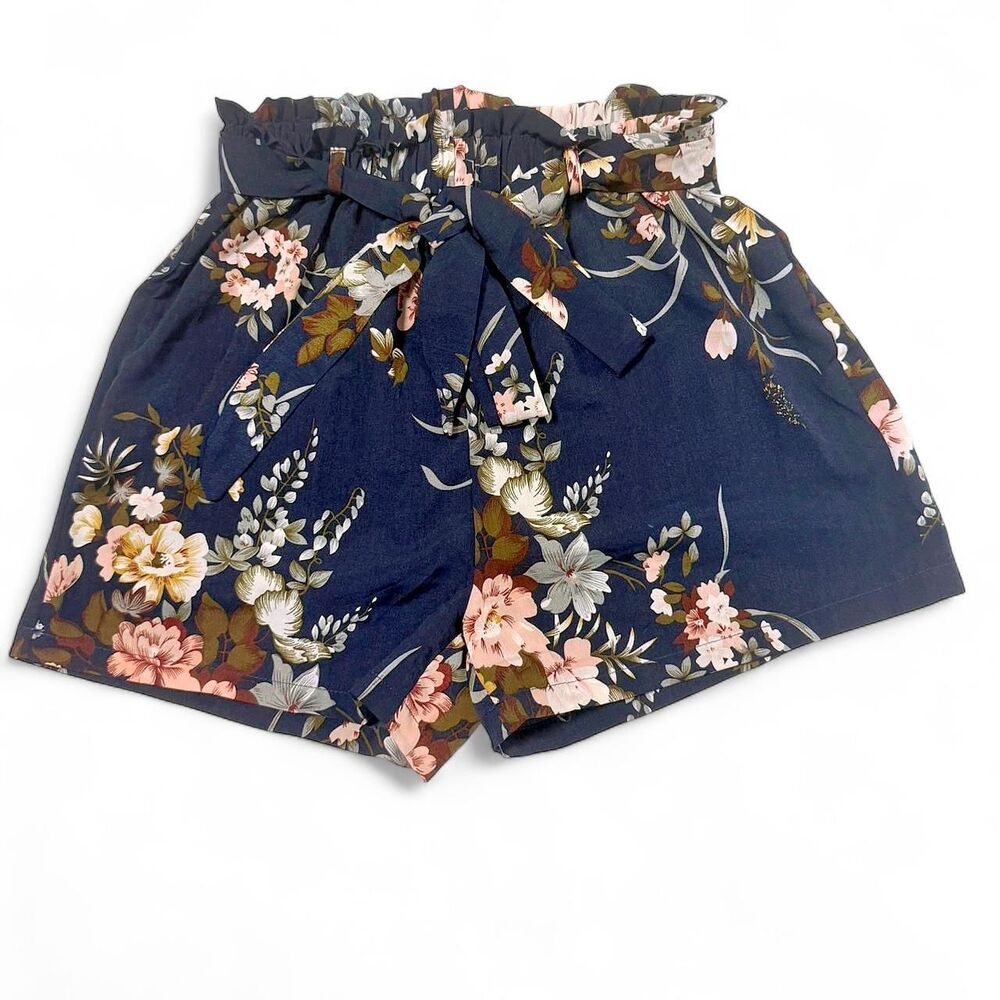 Navy Multi-Colored Women's Floral Shorts EUC